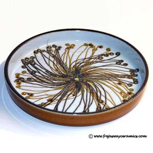 royal copenhagen round baca  dish/tray by ellen malmer